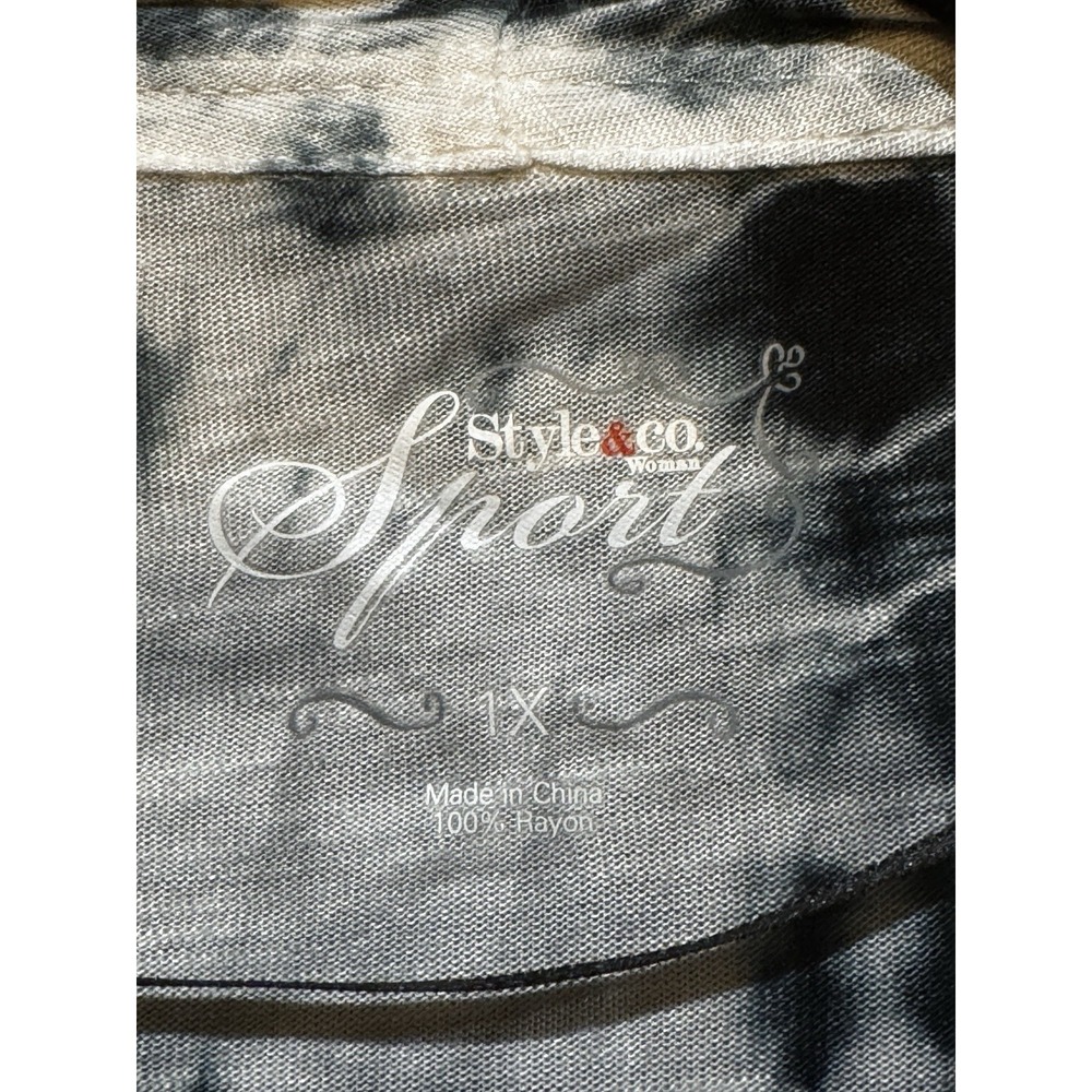 Tie Dye Cardigan Top Asymmetrical Waterfall Open Front Long Sleeve Hippie Goth - Picture 3 of 4